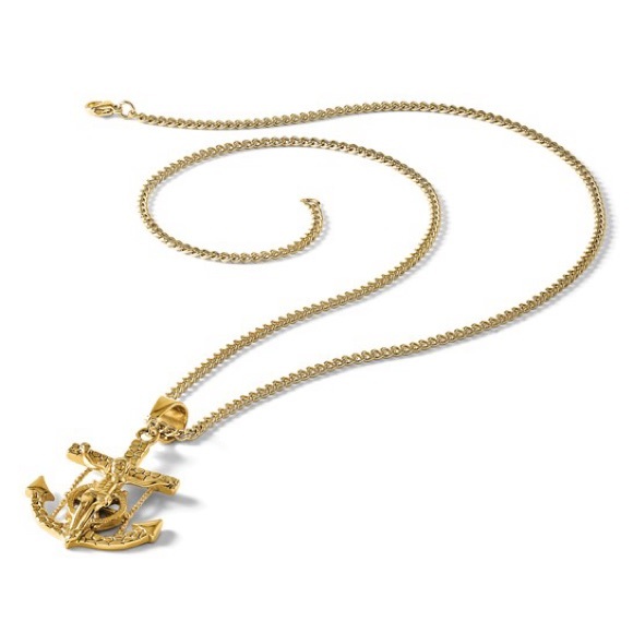 Mariner's Cross Pendant on a 24 inch Curb Chain Necklace